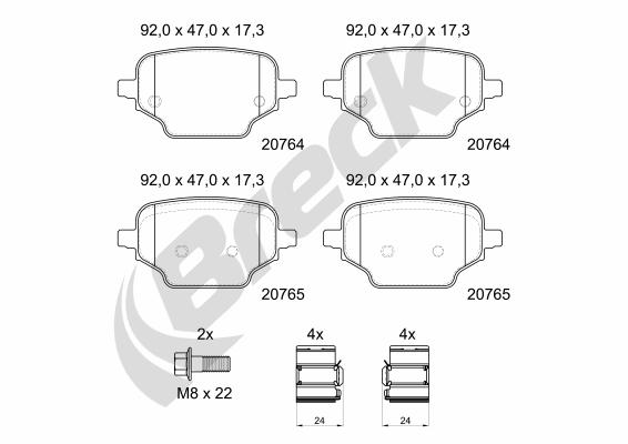 Set placute frana,frana disc 20764 00 704 00 BRECK